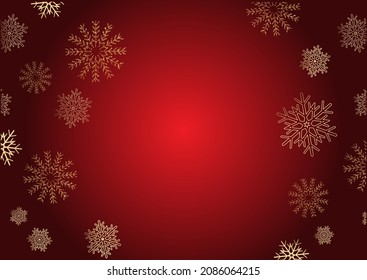 Christmas background with golden snowflakes design