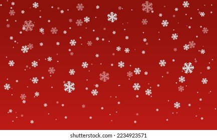 Fondo de Navidad con color rojo degradado y lluvia de nieve