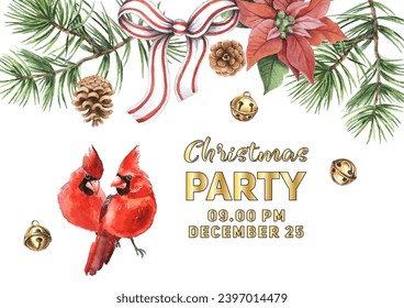 Christmas background. Great for New Year cards, banners, headers, holiday posters.