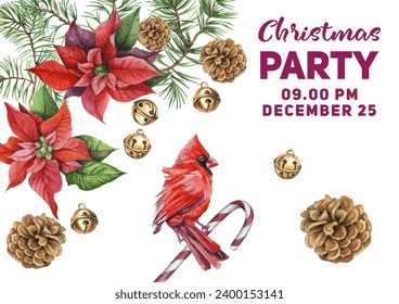 Christmas background. Great for New Year cards, banners, headers, holiday posters.