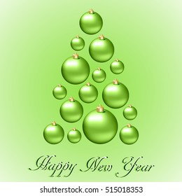 Christmas background with green Christmas ball 
