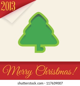 Christmas background with green tree