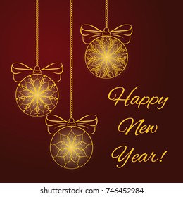 Christmas Background. Greeting card template with Christmas balls. Abstract Illustration. Eps10 Format.