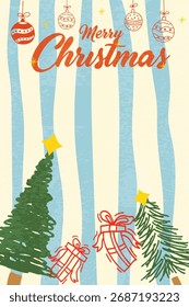 Fondo de Navidad o tarjeta de felicitación de Navidad en Vector
