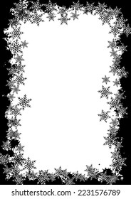 Christmas background with a grunge snowflake border design