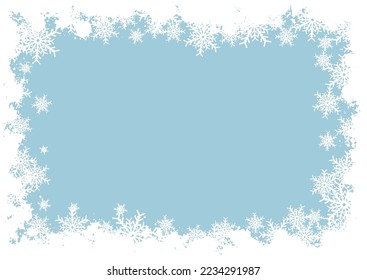 Christmas background with a grunge style snowflake border