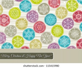 christmas background with hand draw snowflakes, vector illustration