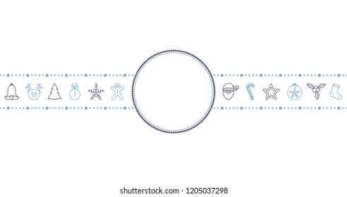 Christmas background with hand drawn decorations. Vector.