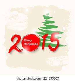 Christmas background with hand drawn illustrations