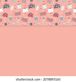 Fondo de Navidad con cajas de regalo dibujadas a mano. Vector