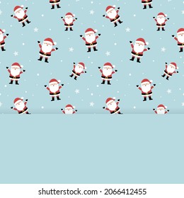 Christmas background with hand drawn Santa Claus. Vector