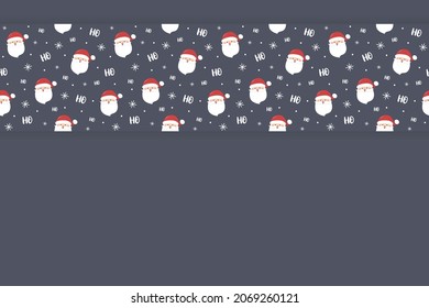 Christmas background with hand drawn Santa Claus. Vector