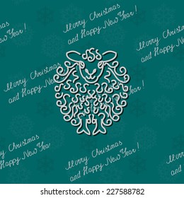 Christmas background with hand drawn sheep and text
