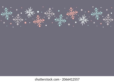 Christmas background with hand drawn snowflakes. Vector