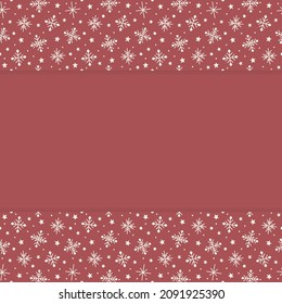 Christmas background with hand drawn snowflakes. Xmas design. Vector