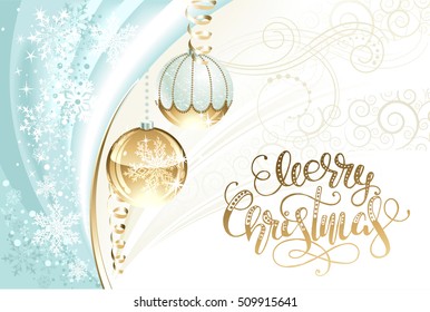 christmas background with hand-drawing congratulation