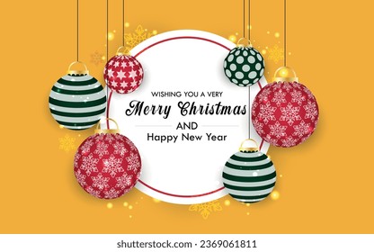 Christmas background with hanging balls