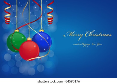 Christmas background with hanging balls