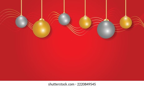 Christmas background with hanging bulbs
