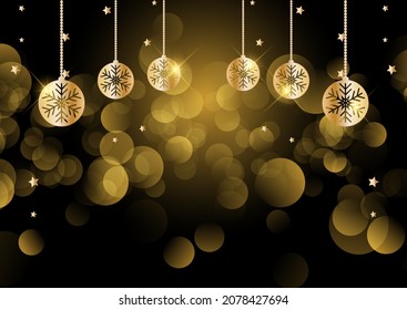 Fondo de Navidad con decoraciones colgantes 