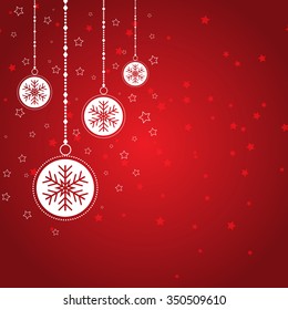 Christmas background with hanging decorations