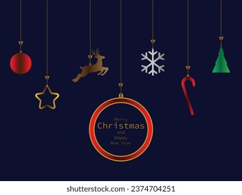 Christmas background. Christmas hanging. Christmas tree. Christmas decoration. winter holiday. banner, Greeting card, poster