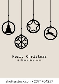 Christmas background. Christmas hanging. Christmas tree. Christmas decoration. winter holiday. banner, Greeting card, poster