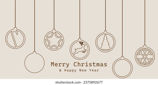 Christmas background. Christmas hanging. Christmas tree. Christmas decoration. winter holiday. banner, Greeting card, poster
