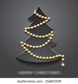 Christmas background. Happy New Year greeting card. Vector illustration EPS 10.