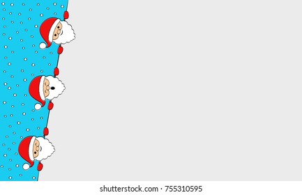 Christmas background with happy Santa Claus. Vector.