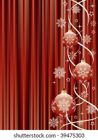 Christmas background with a holiday baubles. Vector.