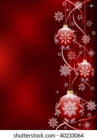 Christmas background with a holiday baubles. Vector.