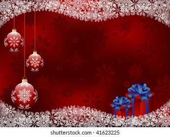 Christmas background with a holiday decoration. Vector illustration.