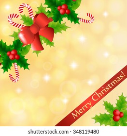 Christmas background with holly