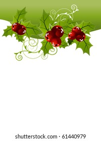 Christmas background with holly