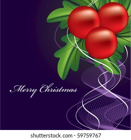 Christmas Background. Holly Berry.