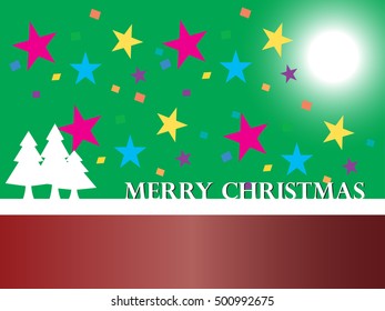 Christmas background with home and christmas trees. Vector illustrator design EPS10.