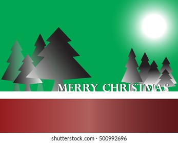 Christmas background with home and christmas trees. Vector illustrator design EPS10.