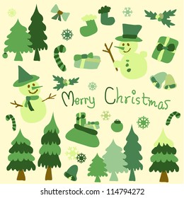 christmas background and icon