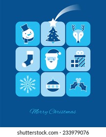 Christmas background with Christmas icons.