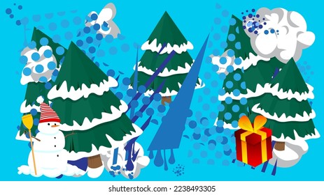 Christmas Background illustration. Cartoon holiday event poster.