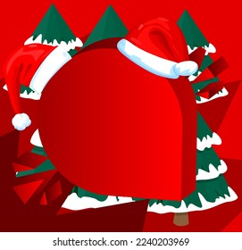 Christmas Background illustration. Cartoon holiday event poster.