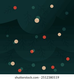 Navidades ilustración de fondo. Primer plano de un árbol de Navidad.