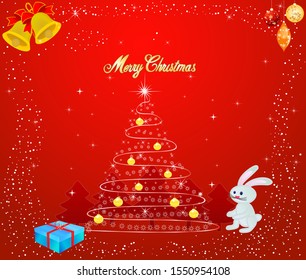 Christmas background illustration with snowflakes	