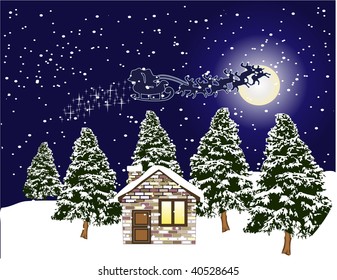 Christmas background illustration with various elements