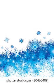imagen de fondo de navidad con copos de nieve azules y espacio de copias