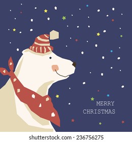  Christmas background with the image of a polar bear 