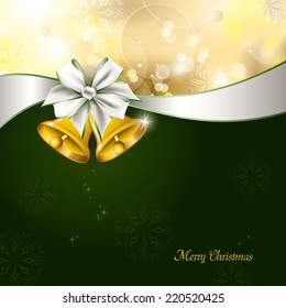 Christmas Background with Jingle Bells. Vector Illustration.