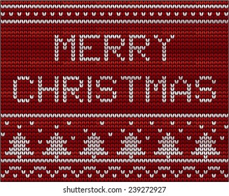 Christmas background with knitted pattern