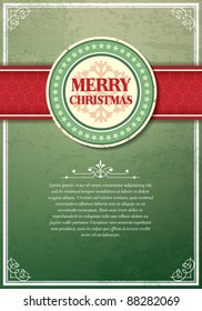 Christmas background with label and snowflakes vector background